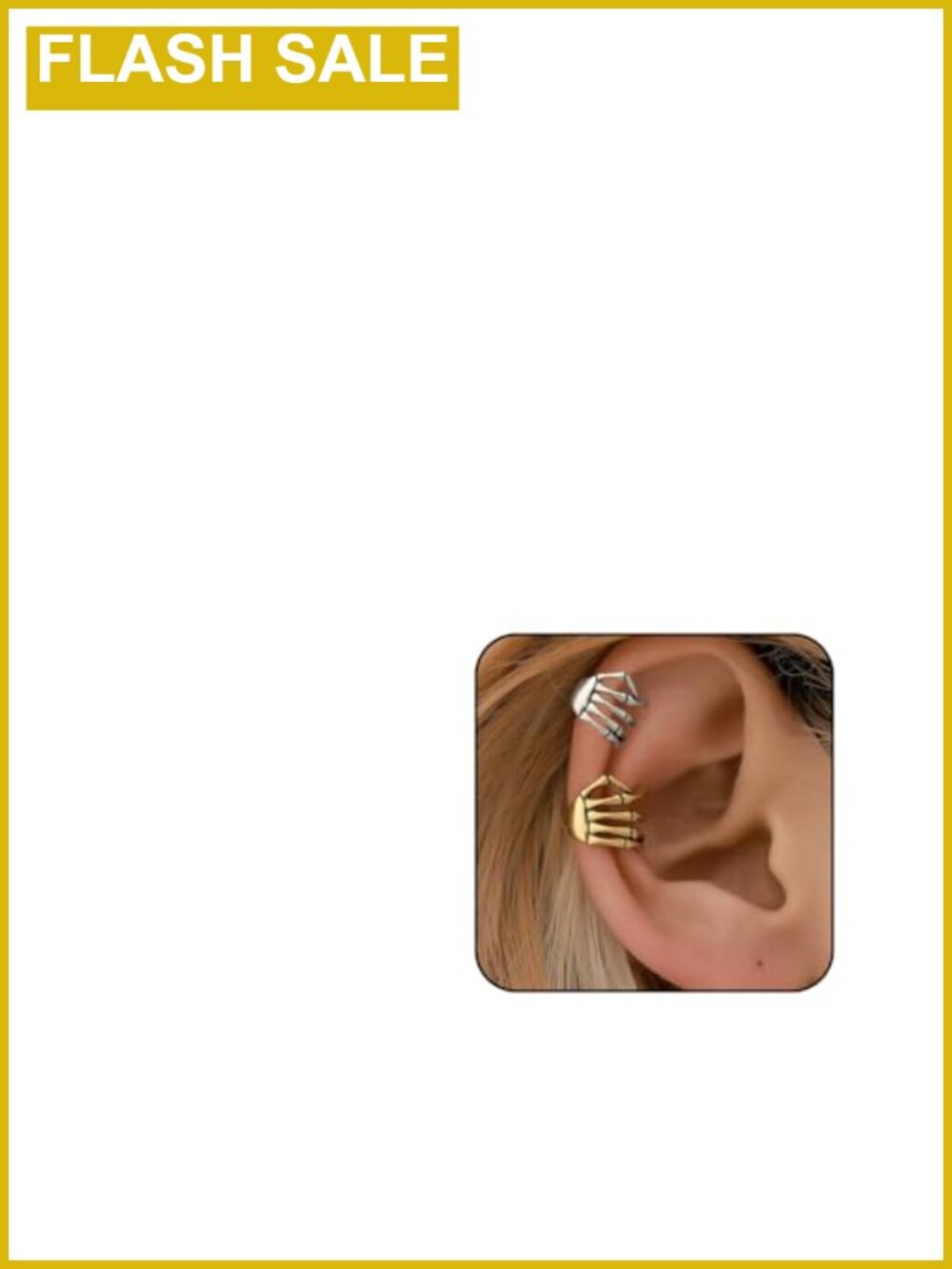 Skeleton Hand Ear Cuffs Clip On Earrings Alloy Halloween Costume Jewelry